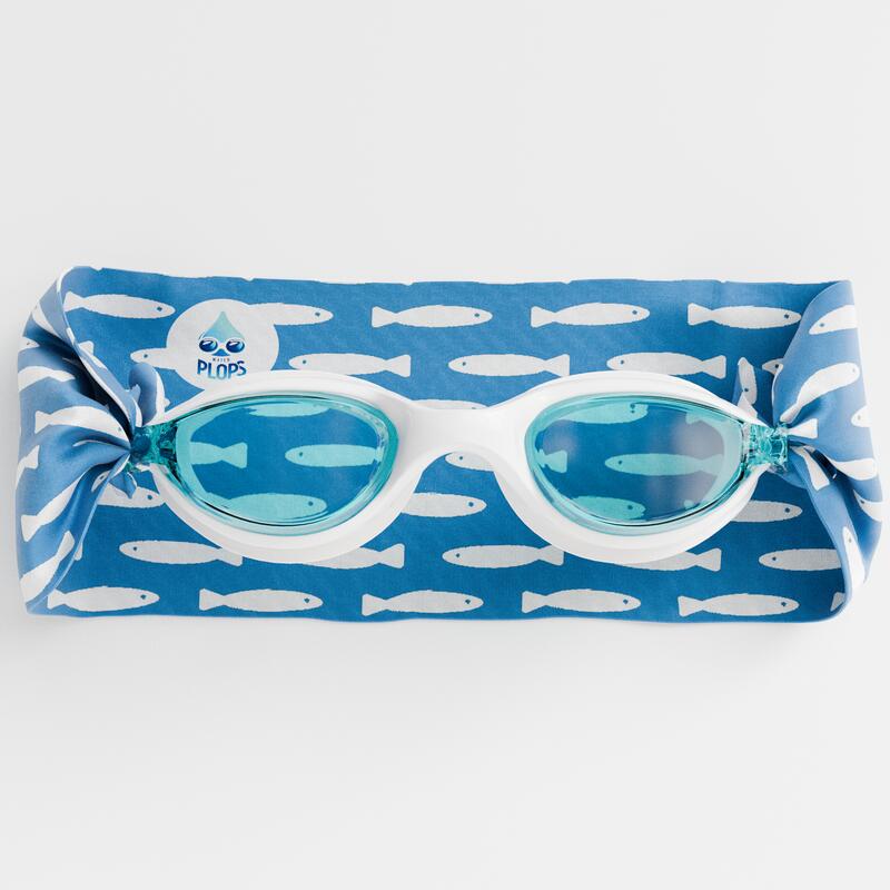Waterplops - Lunettes Enfant Natation – Bandeau Tout Doux Sardines - Lunettes De Natation - Blanc|bleu - 38 S - Decathlon