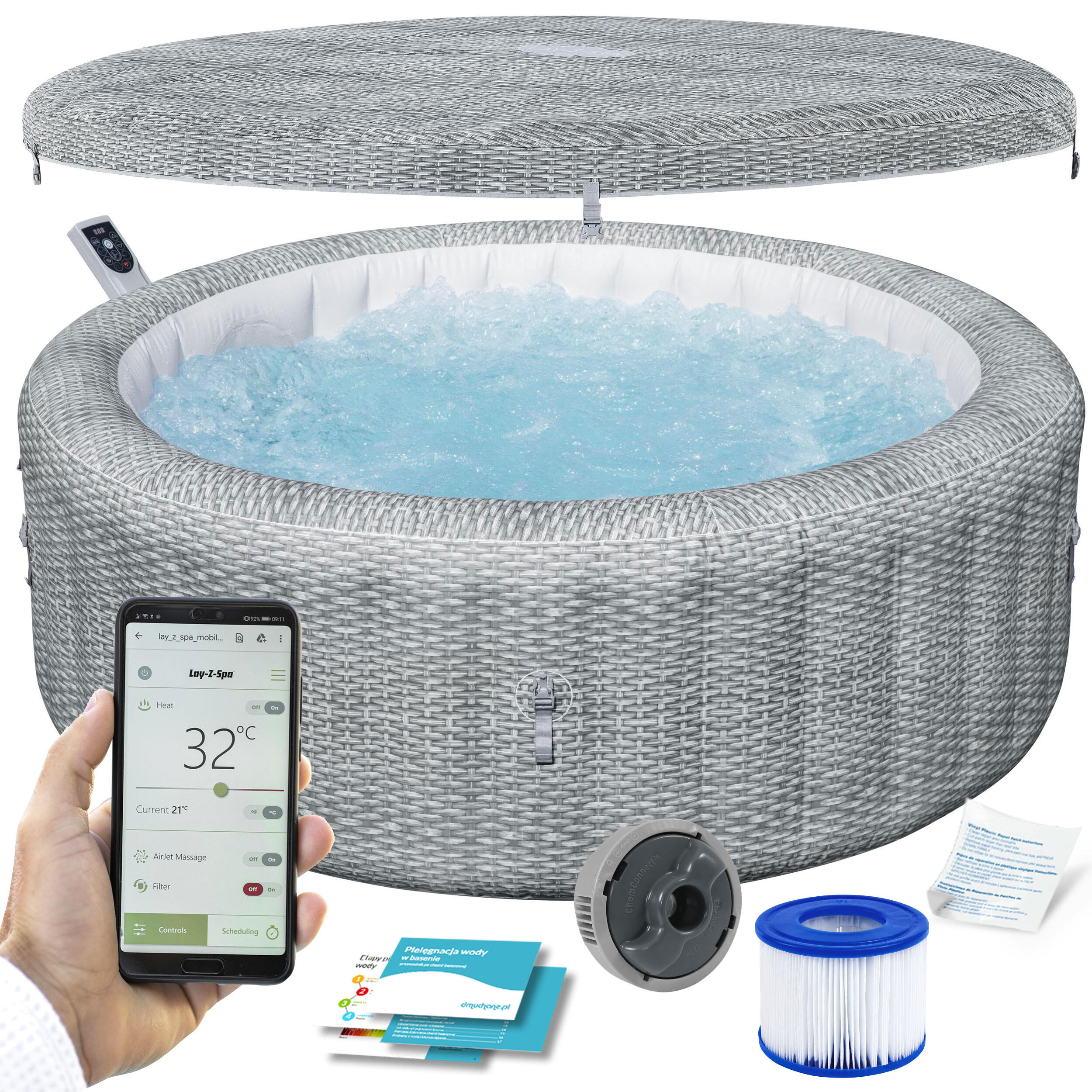 Dmuchane Lay-Z SPA ogrodowe AirJet Bali hydromasaż Bestway 6-osobowe WIFI 1/7