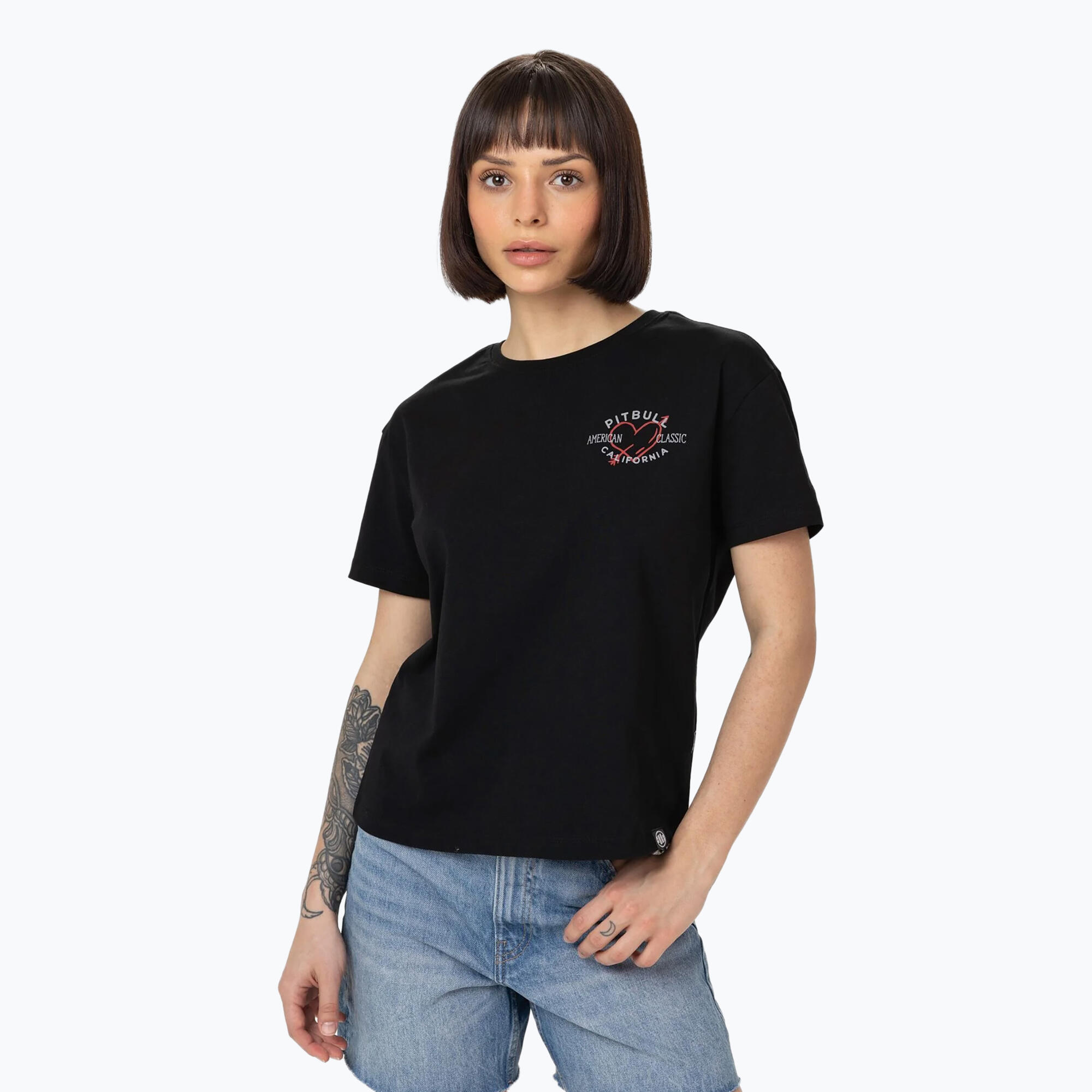 Pitbull - T-shirt Femme Pitbull Heart - Maillot Manches Courtes - Noir - 48 Xl - Decathlon