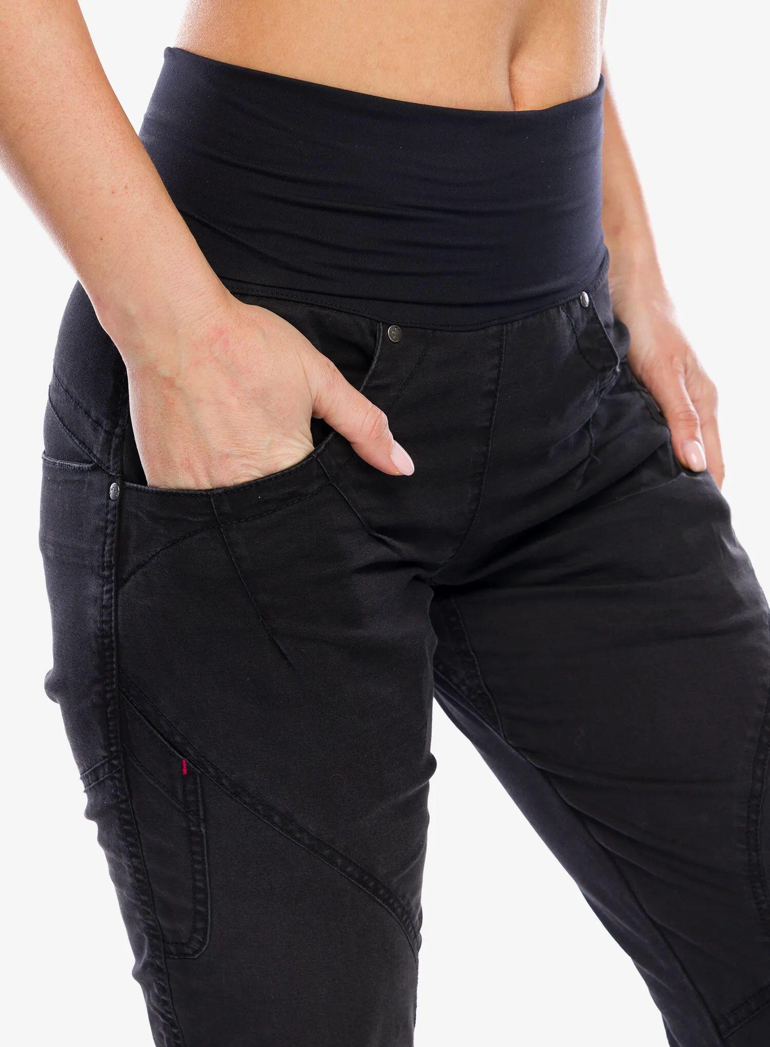 Pantalon escalade femme Ocún Noya Organic Jeans noir coton biologique extensible 5/7