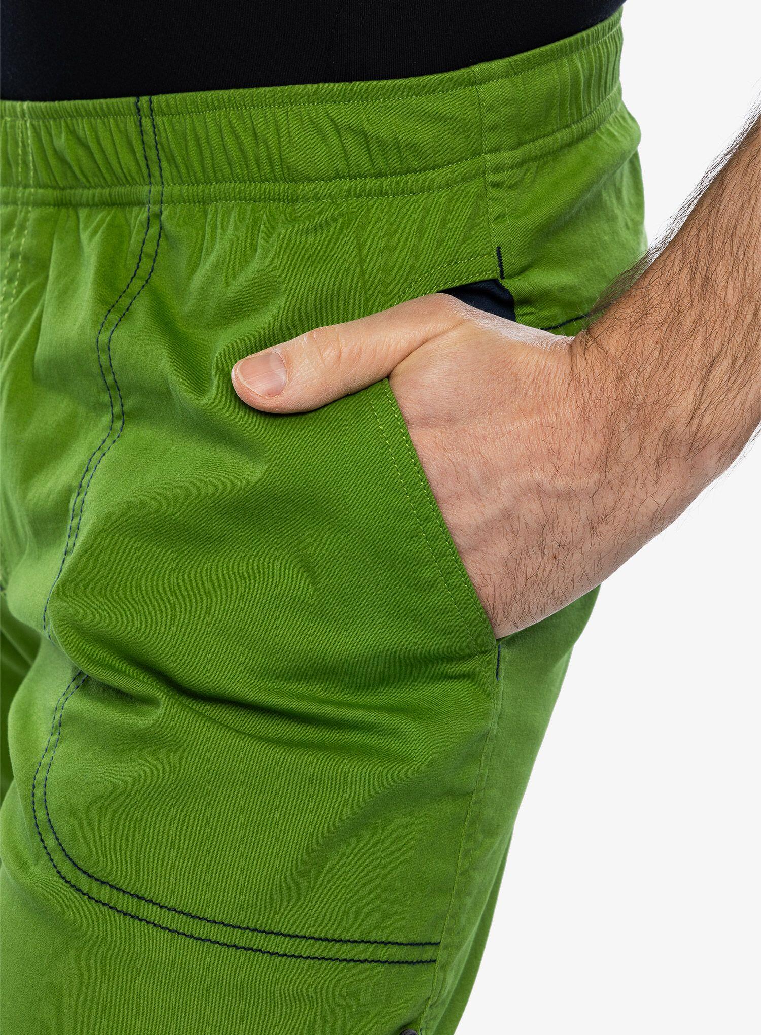 Pantalon escalade Ocun Jaws homme vert fusain 95% coton 5% élasthanne coupe 3D 4/5