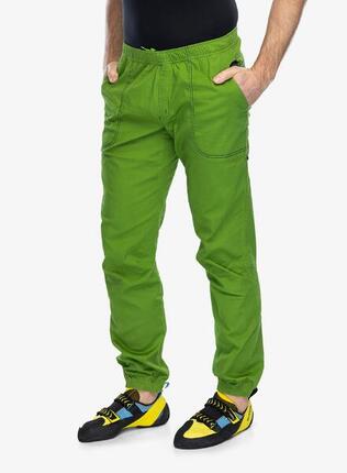 Pantalon escalade Ocun Jaws homme vert fusain 95% coton 5% élasthanne coupe 3D