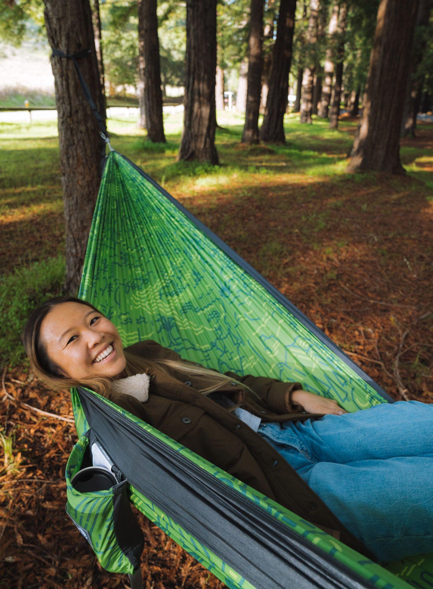 Hamak ENO DoubleNest Print Giving Back Hammock - outside lnt/charcoal 7/7