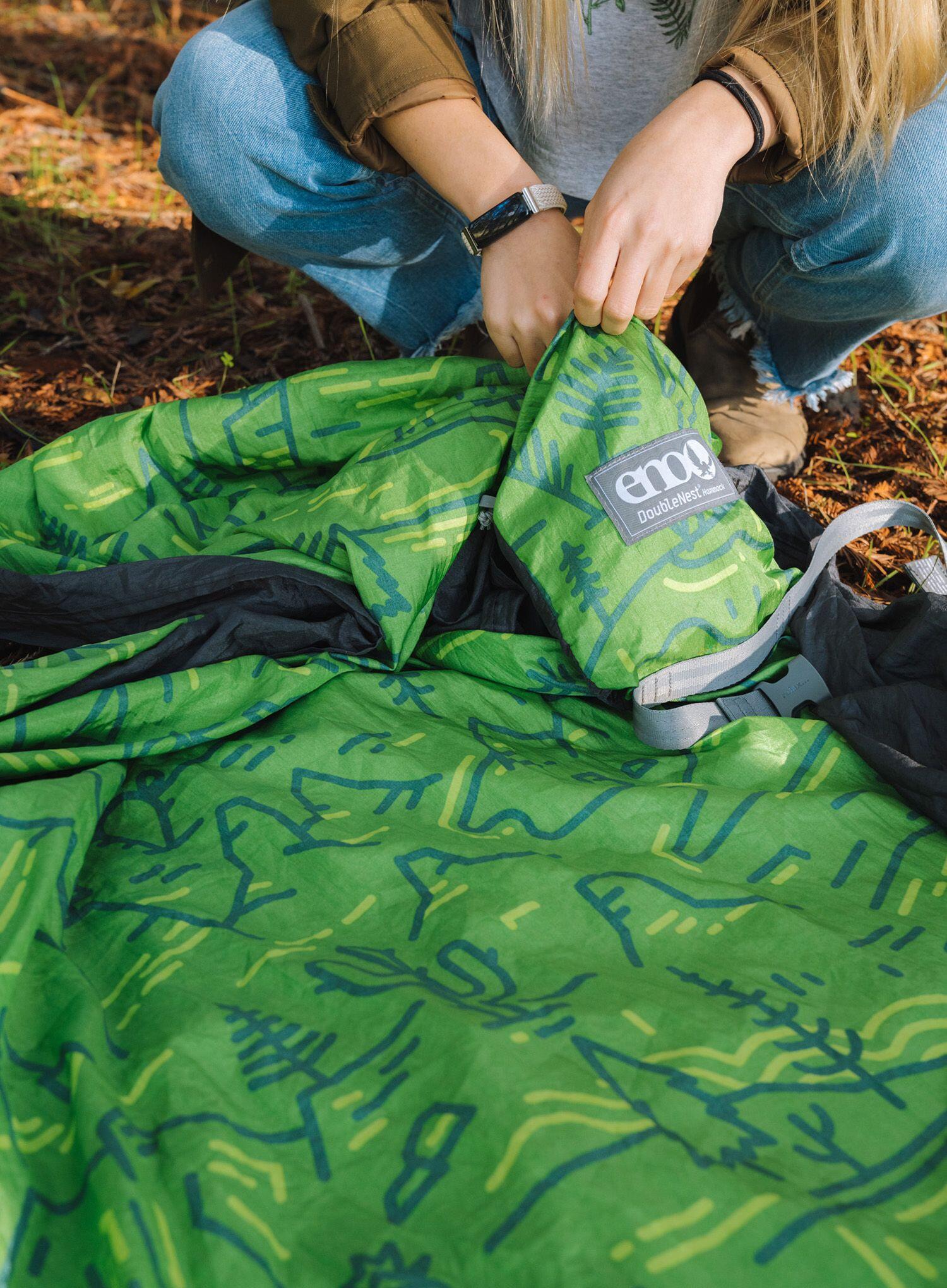 Hamak ENO DoubleNest Print Giving Back Hammock - outside lnt/charcoal 6/7
