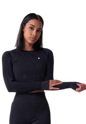 Crop top sans coutures Manches longues Femme Fitness Alisha