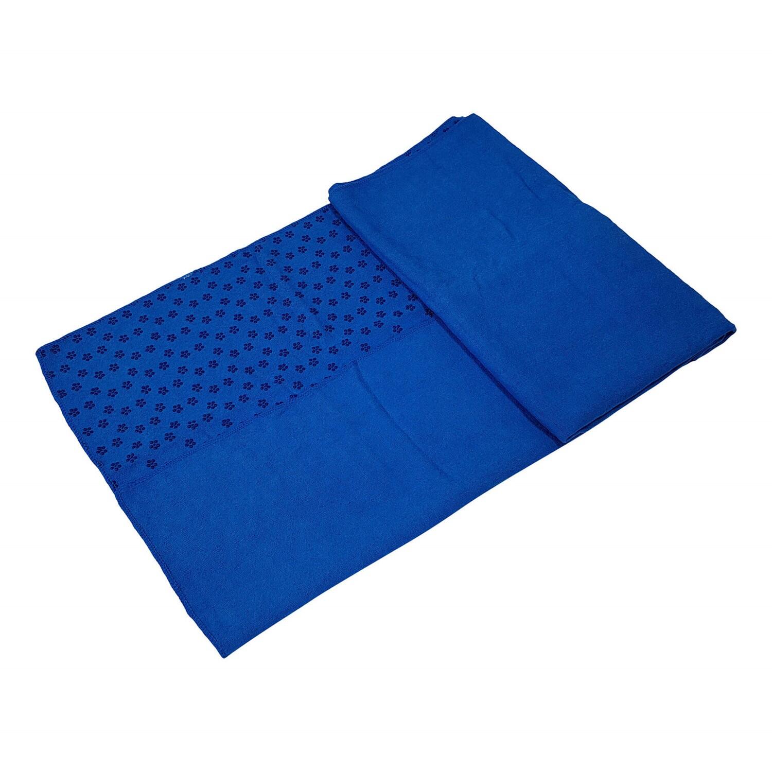 Tunturi Non-Slip Yoga Towel 183x63 cm Blue with Bag 3/7