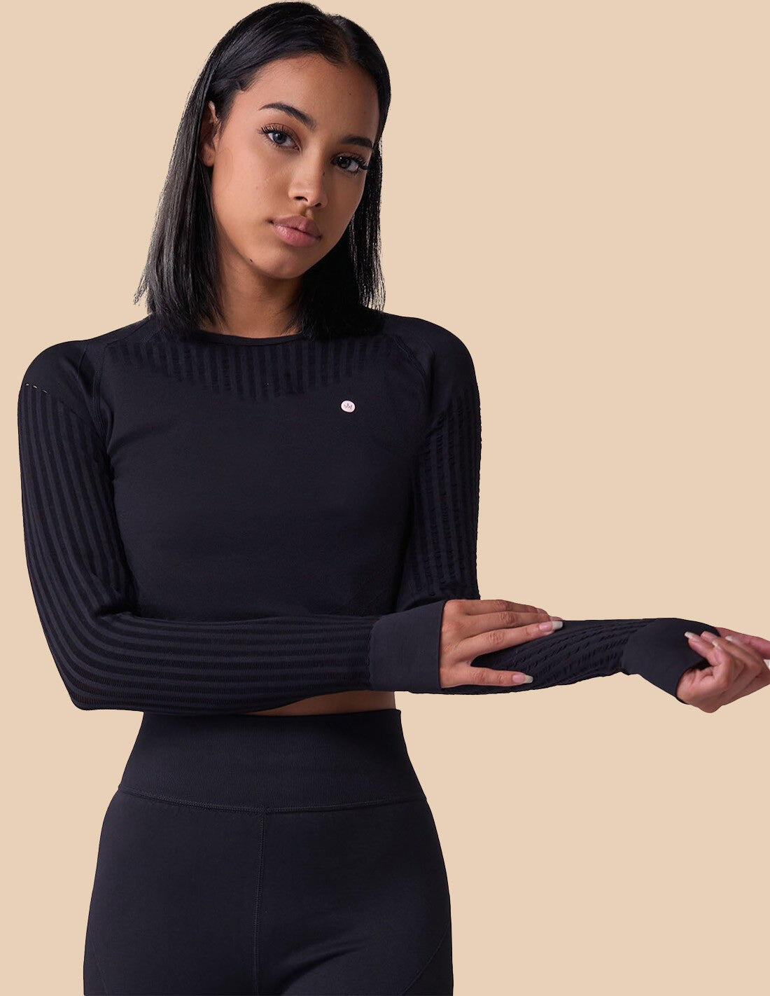 Crop top sans coutures Manches longues Femme Fitness Alisha 2/8