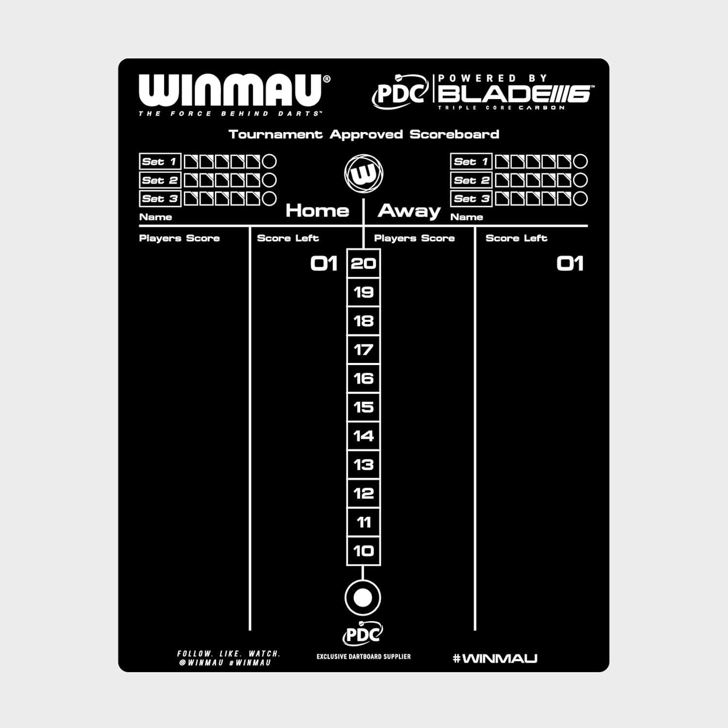 Winmau Tableau d'affichage des fléchettes 6/7