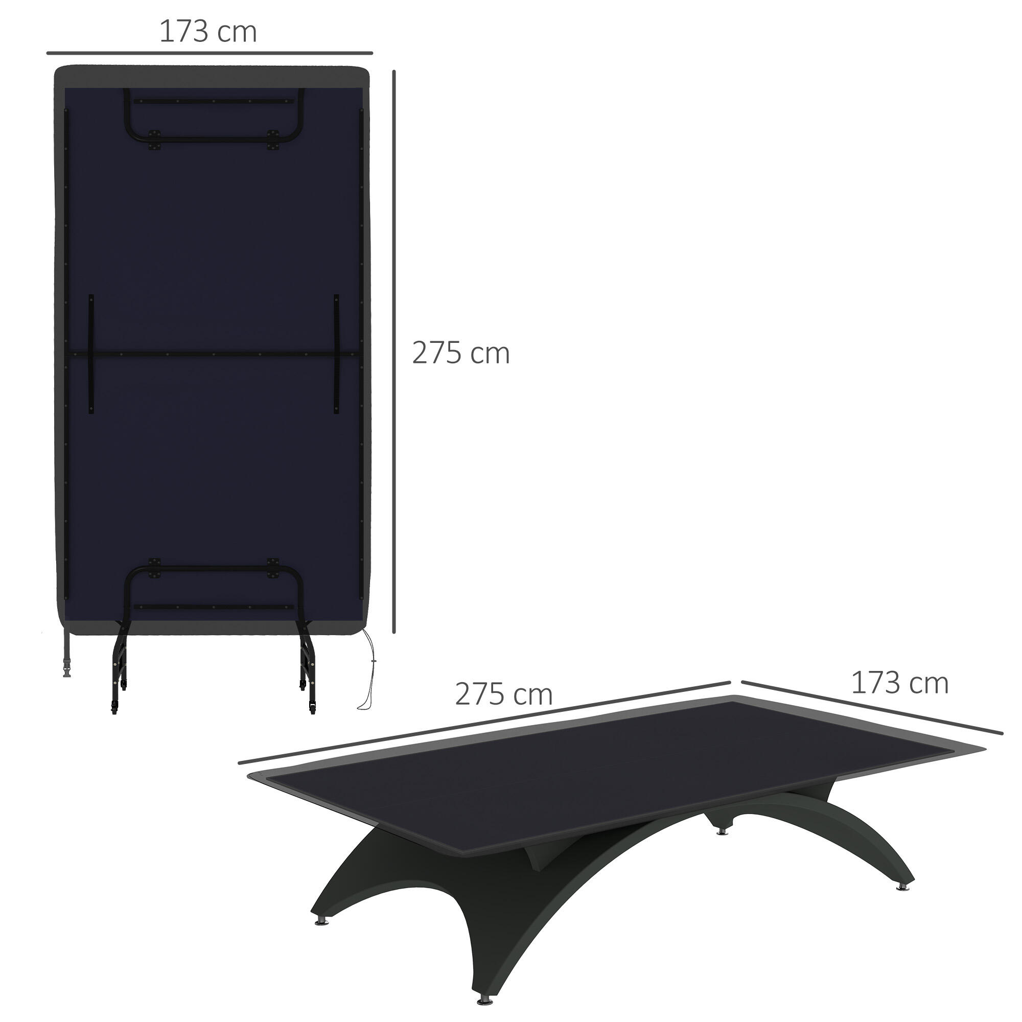 Funda Mesa Ping-Pong SPORTNOW 275x153x5 cm Negro 3/7
