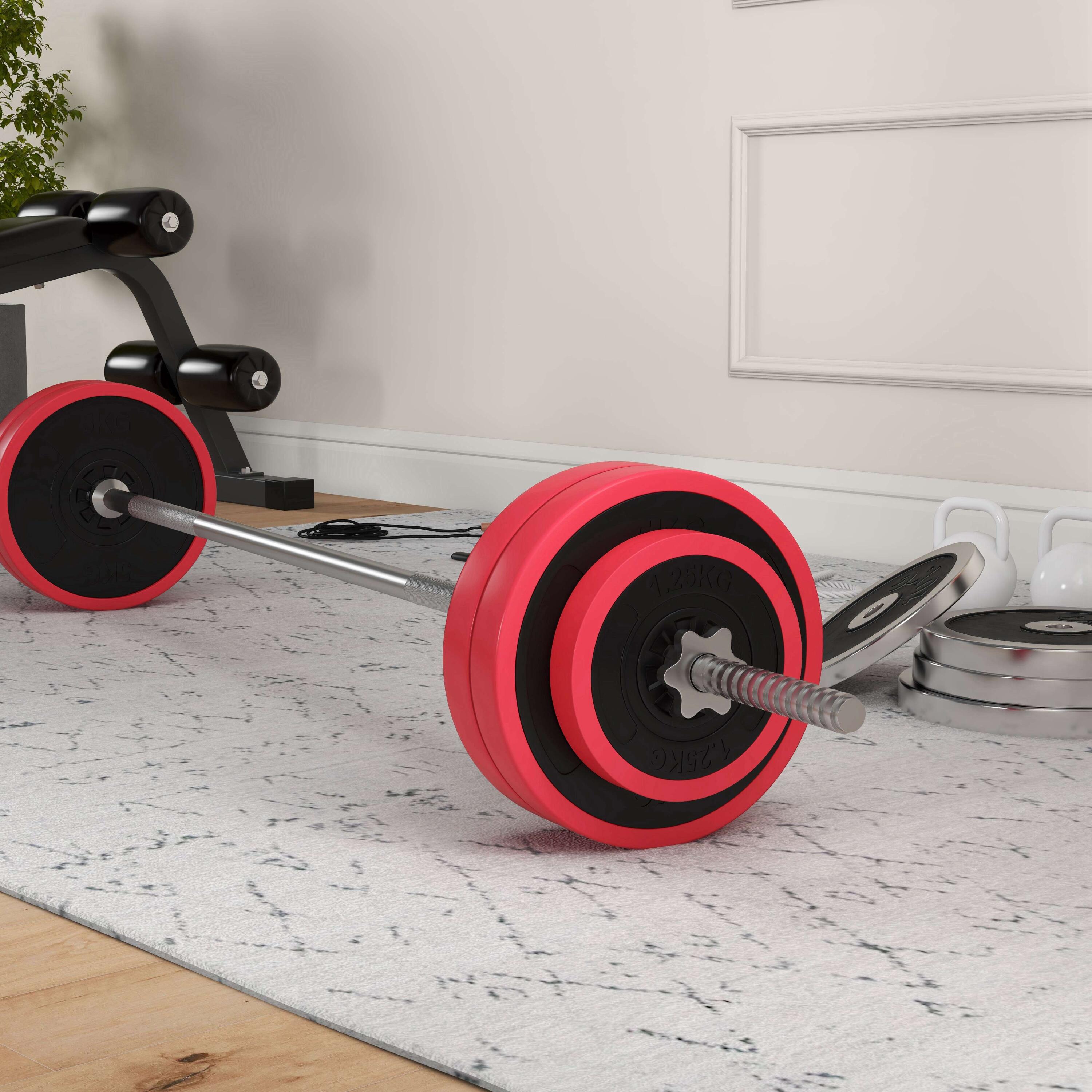 Juego de Mancuernas SPORTNOW 170x26x26 cm Rojo 5/7