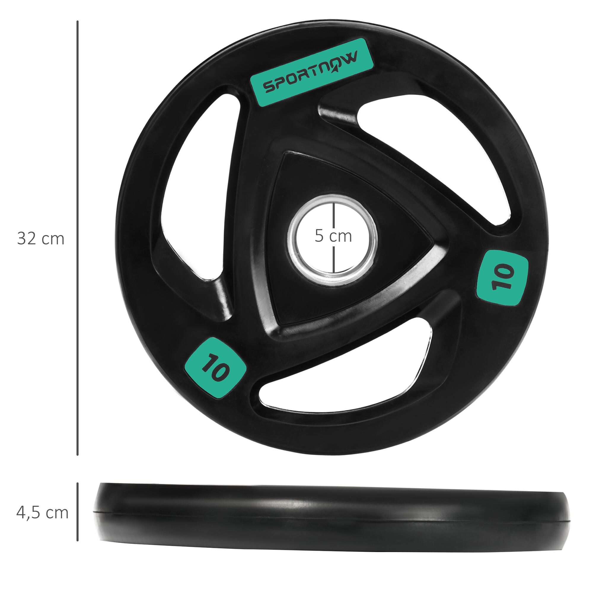 Discos de Pesas SPORTNOW 32x32x4.5 cm Negro 3/7