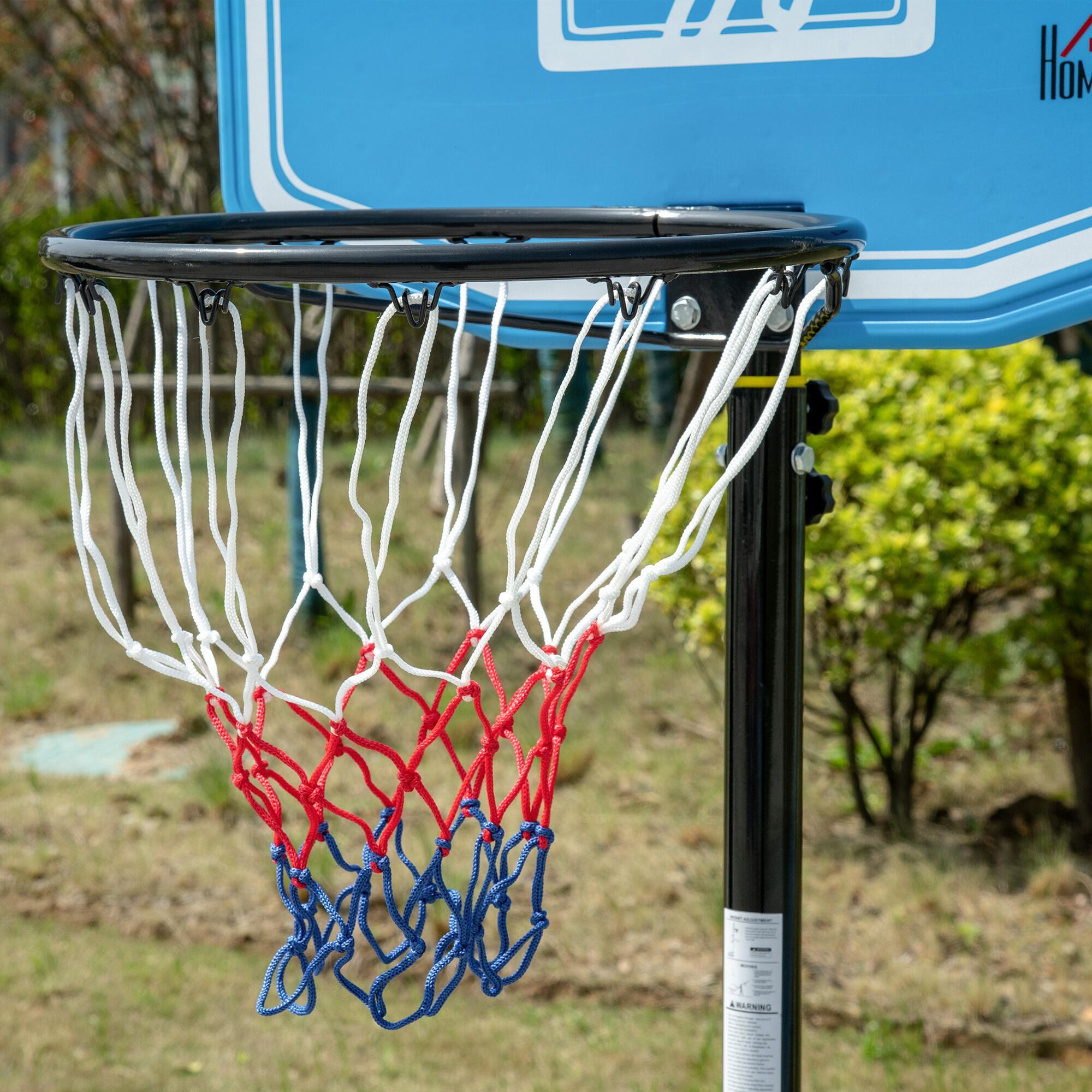 Canasta de Baloncesto HOMCOM 76x70x254 cm Negro y Azul 5/9