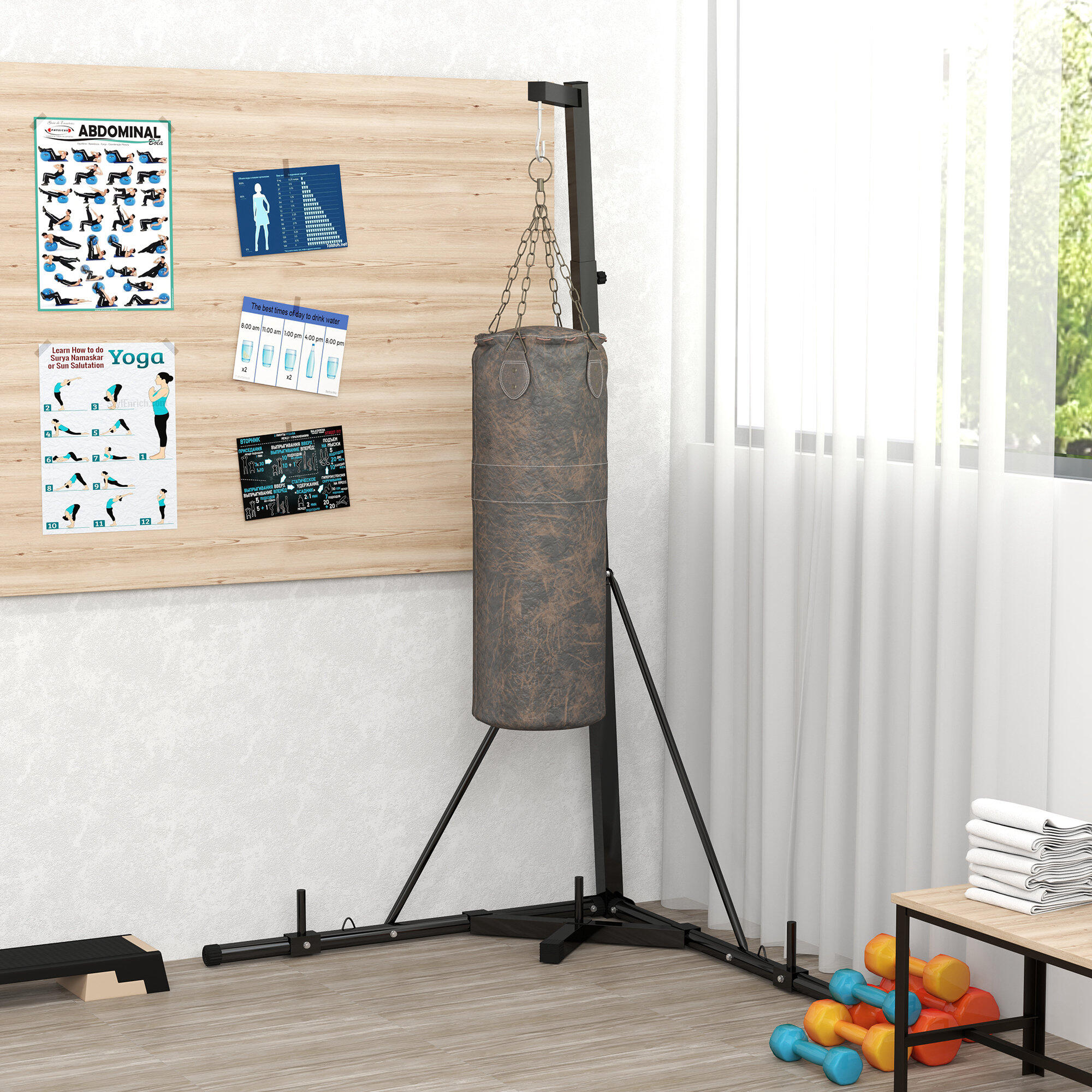 Soporte para Saco SPORTNOW 170x90x225 cm Negro 2/7