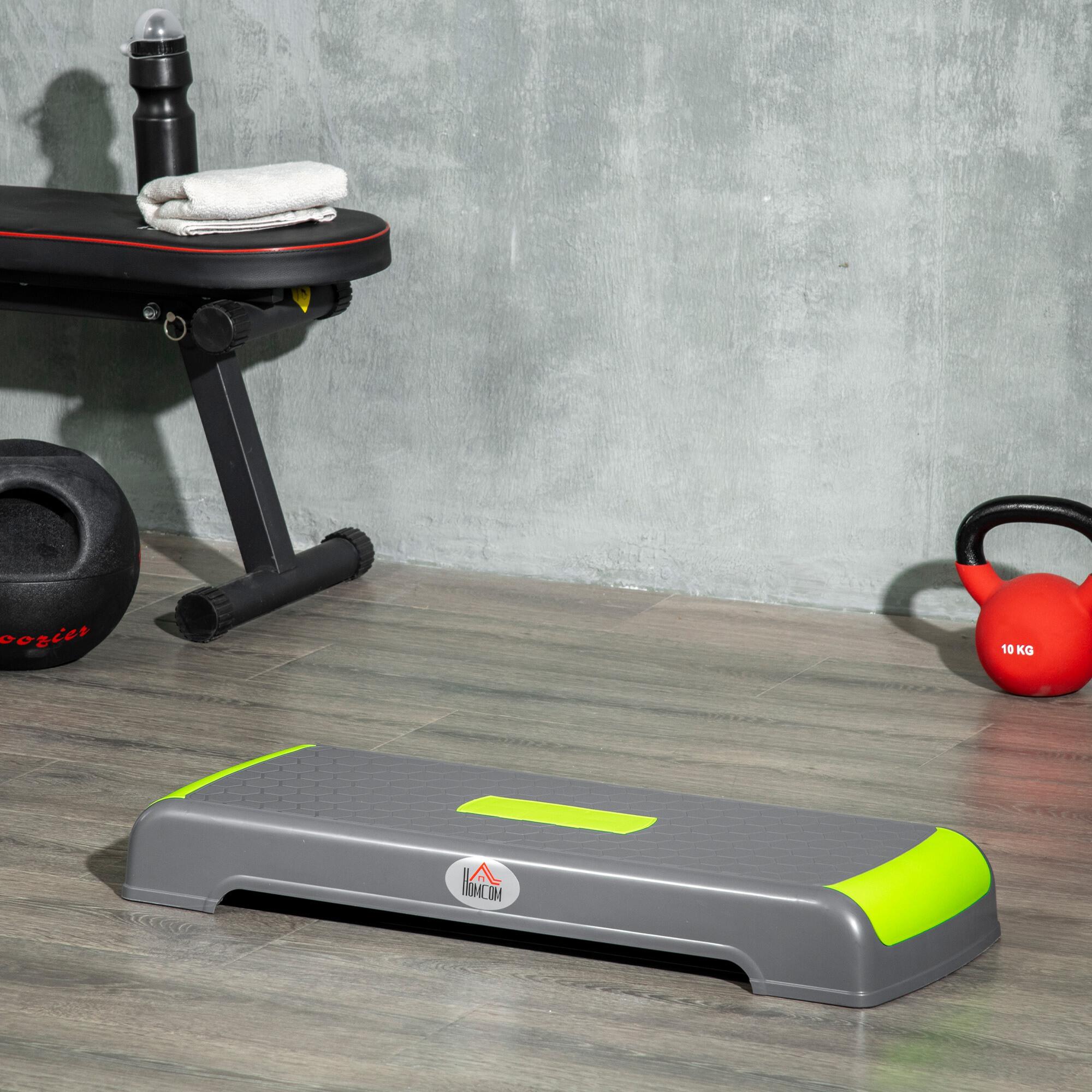 Plataforma Step HOMCOM 78x28x20cm Verde e Cinza 2/7