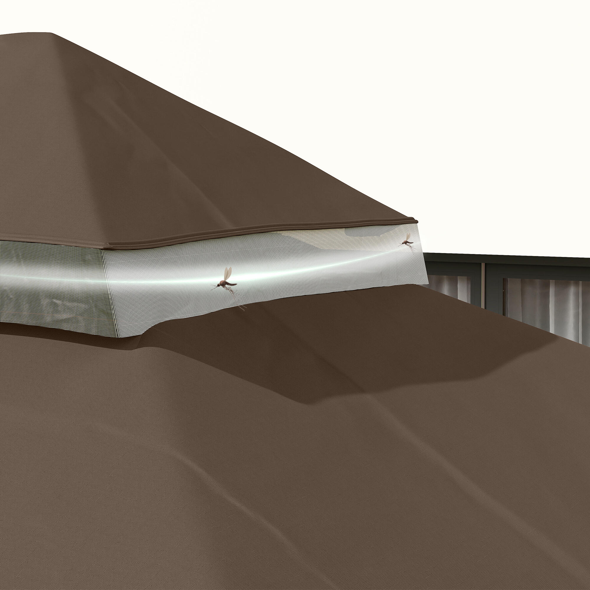 Toldo de substituição 400x300 cm café Outsunny 4/7