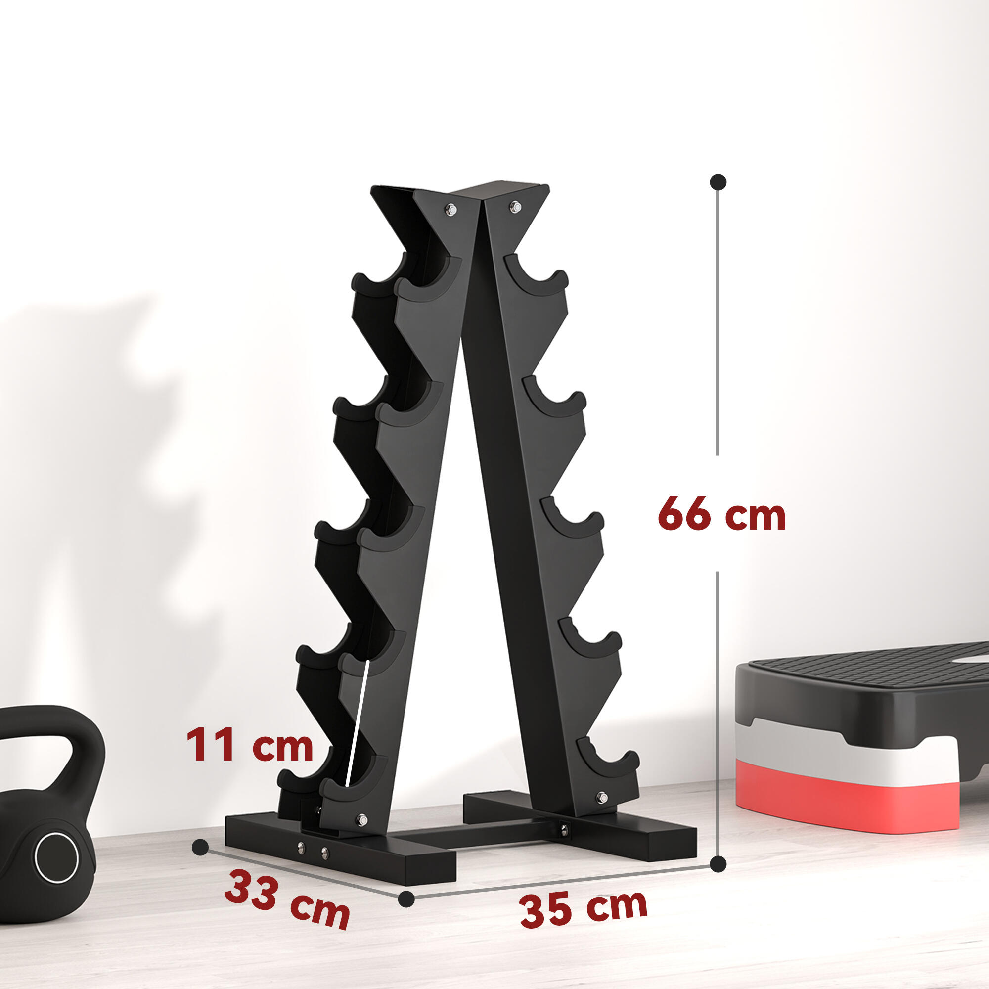 Estante para Mancuernas SPORTNOW 35x33x66 cm Negro 3/8