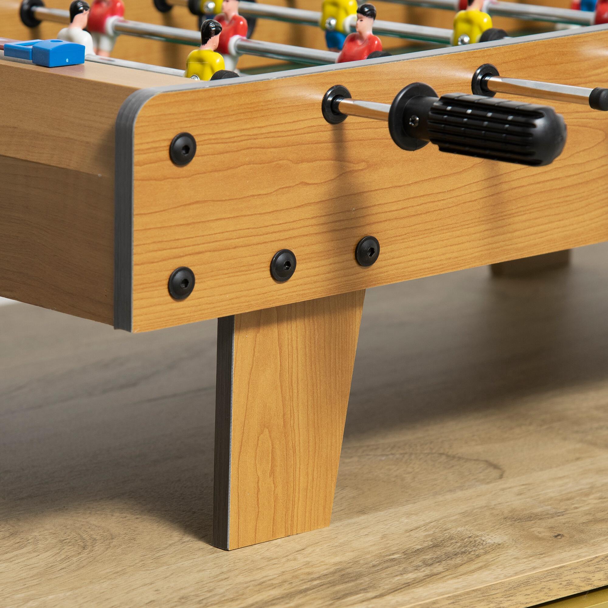 Futbolín de Mesa HOMCOM 69x36.5x22 cm Madera Natural 5/8