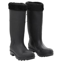 Bottes de pluie VidaXL en PVC noires avec chausson amovible taille 38