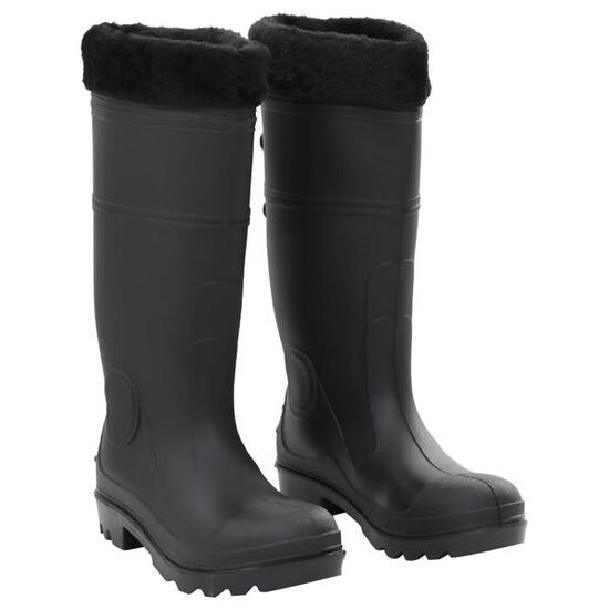 Bottes de pluie VidaXL en PVC noires avec chausson amovible taille 38