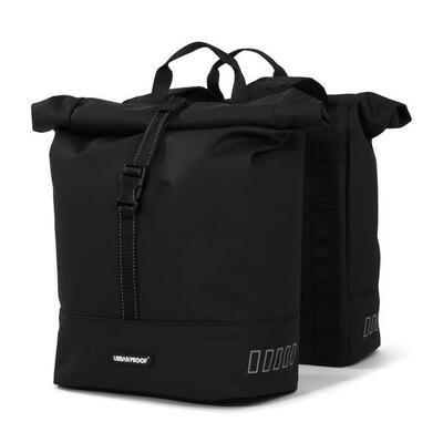 Urbanproof rolltop dubbele fietstas 38l zwart