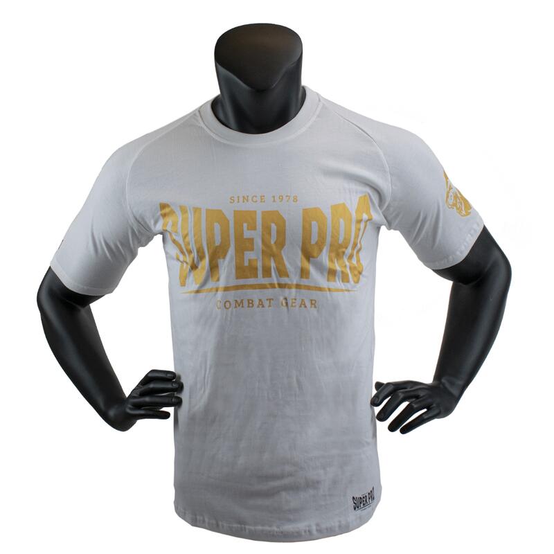 Super Pro T-Shirt S.P. Logo Wit/Goud 140