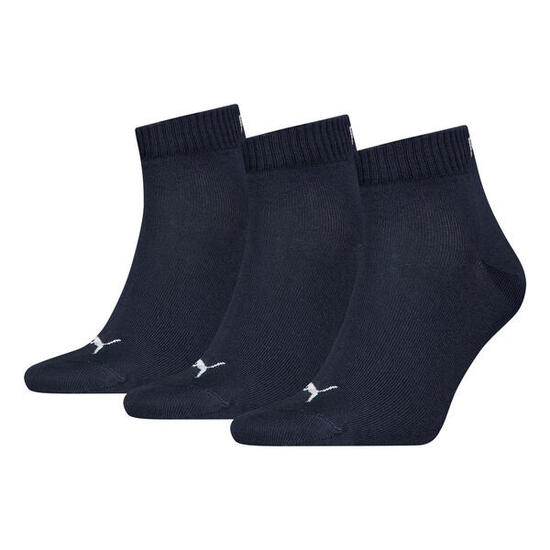PUMA Unisex Socken, 3er Pack - Quarter, Sneaker Schwarz 35-38