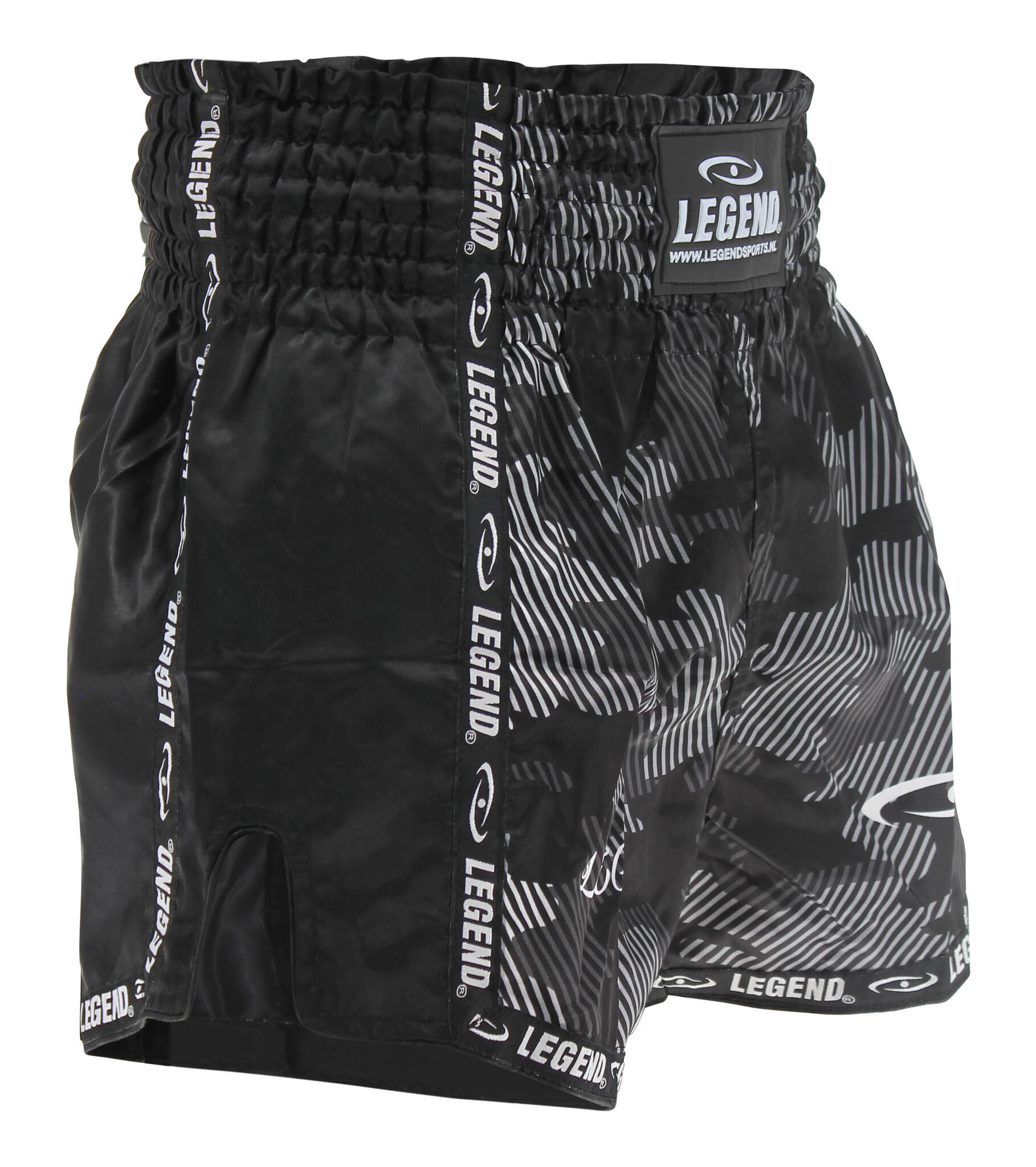 LEGEND SPORTS Kickboks Broekje Kind/Volwassene Camo Black Satijn