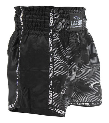 Kickboks Broekje Kind/Volwassene Camo Black Satijn