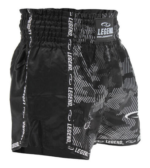 Kickboks Broekje Kind/Volwassene Camo Black Satijn