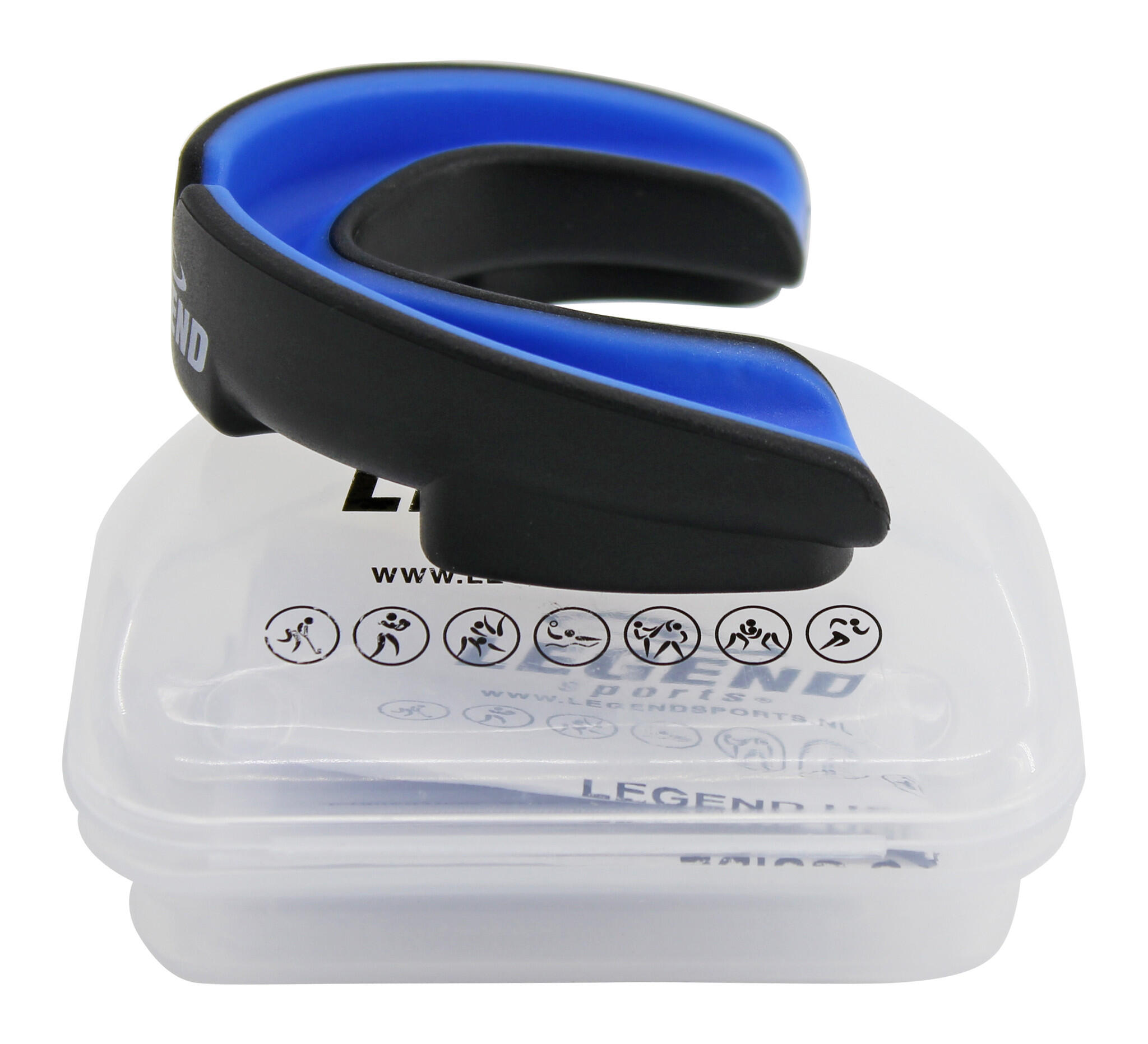 Anti Shock Gebitsbeschermer Heren/Dames Zwart-Blauw - Hoogste kwaliteit - Triple 4/5
