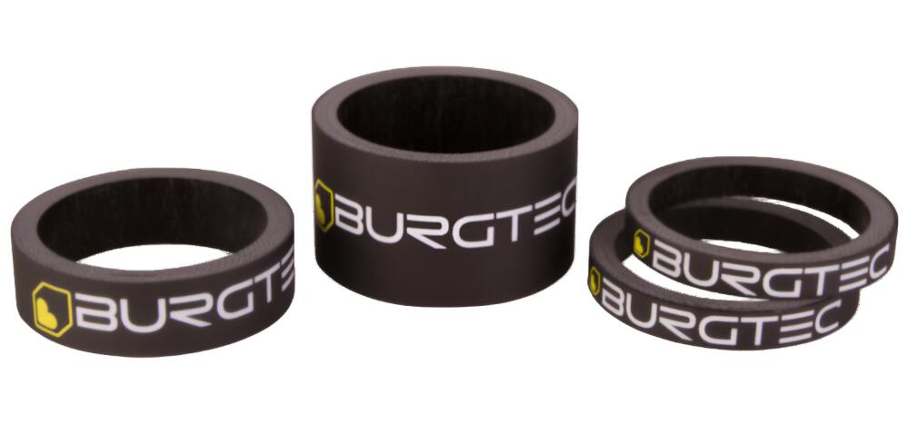 Burgtec Stem Spacer Kit Carbon (5mm x 2, 10mm, 20mm) Black