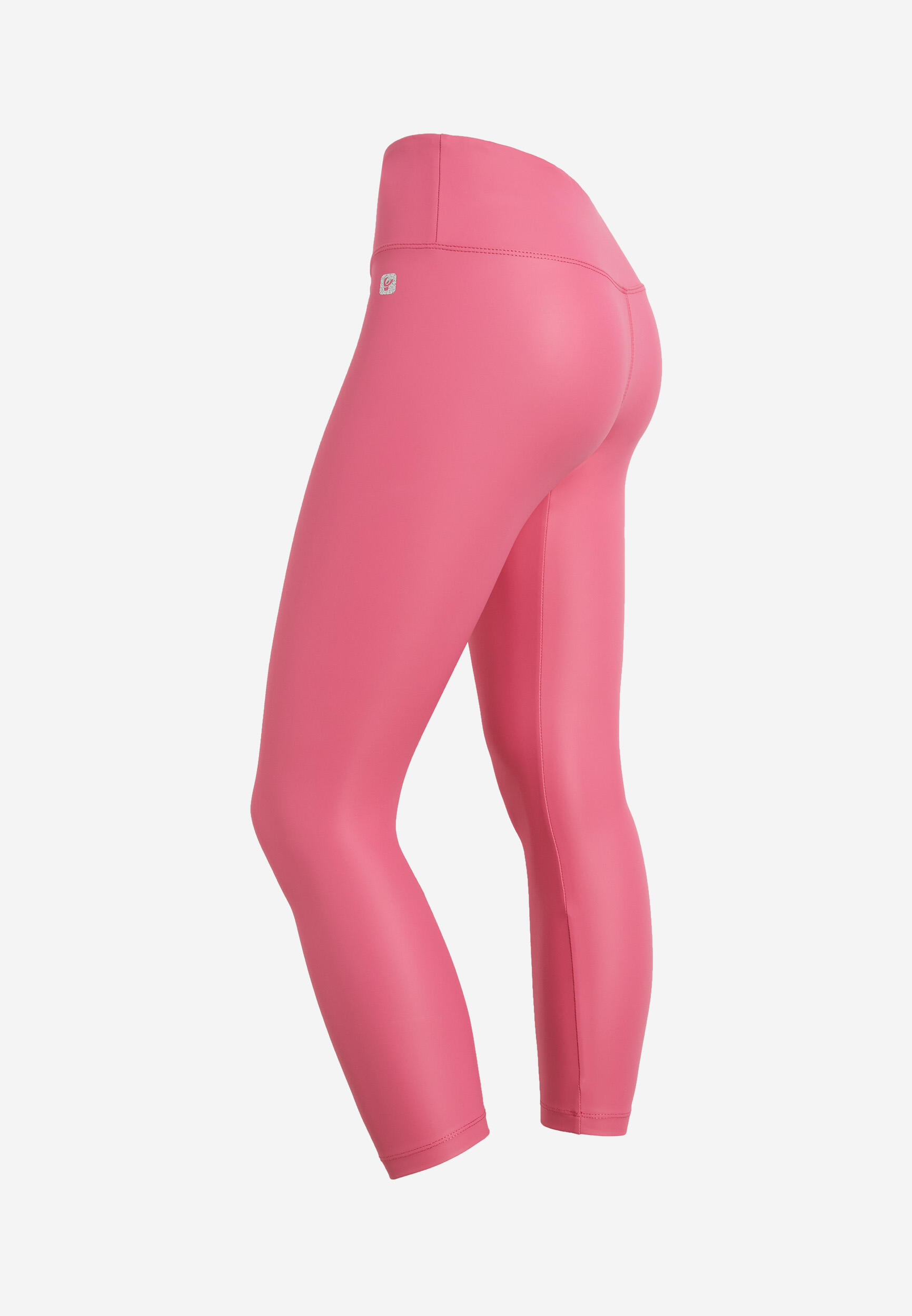 Leggings 7/8 vita alta in tessuto coated effetto pelle 2/3