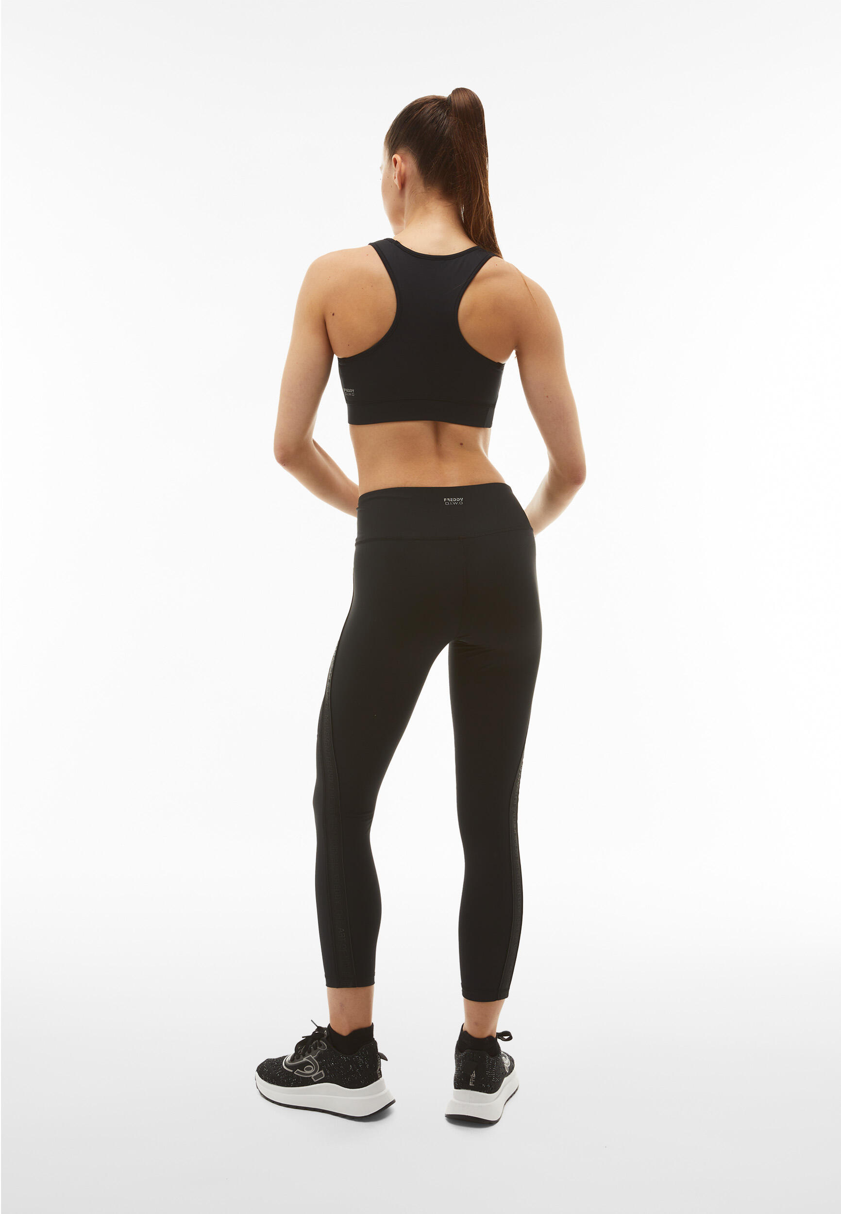 Leggings SuperFit 7/8 con nastro logato e inserti in mesh 3/7