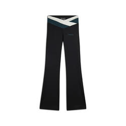 Legging évasé bicolore à taille haute croisée