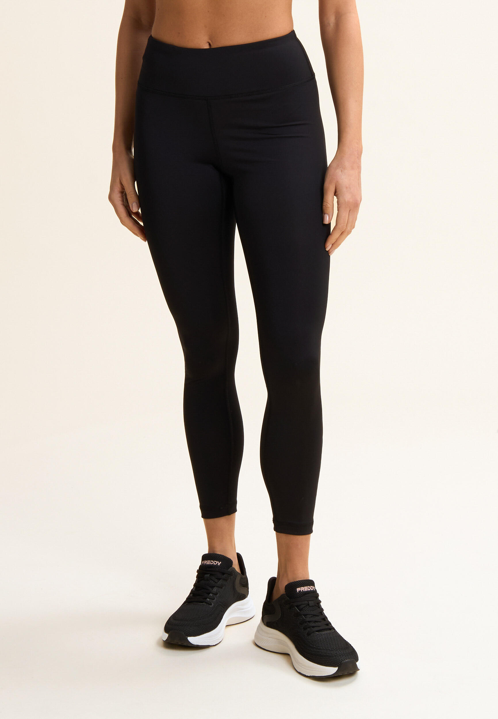 Leggings 7/8 vita alta con logo glitter sul fondo 2/5