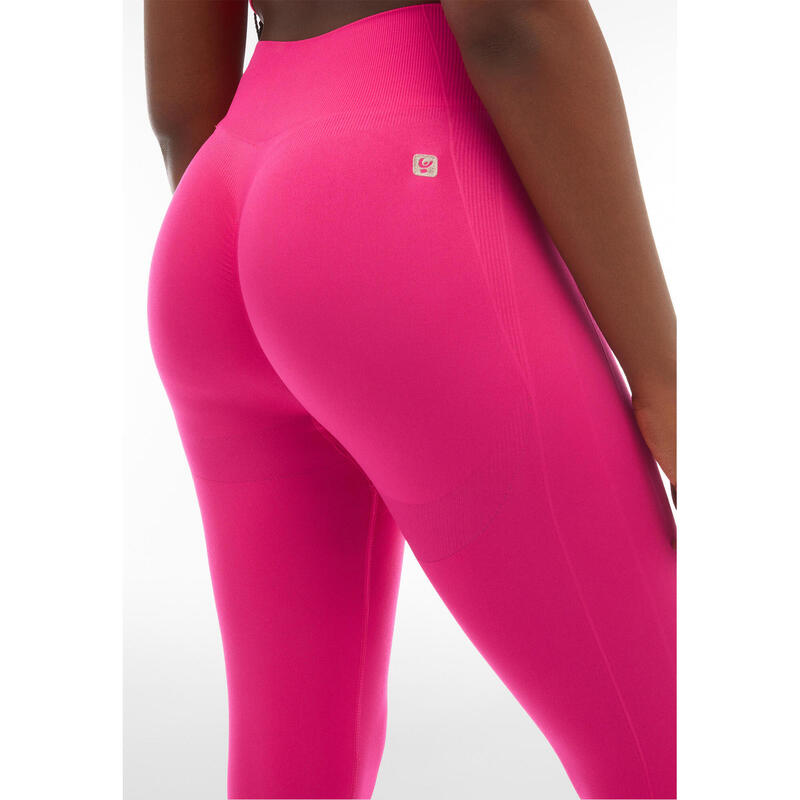 Legging taille haute et longueur 7/8 sans couture avec détails côtelés