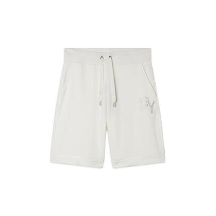 Pantalon court avec revers et logo en paillettes