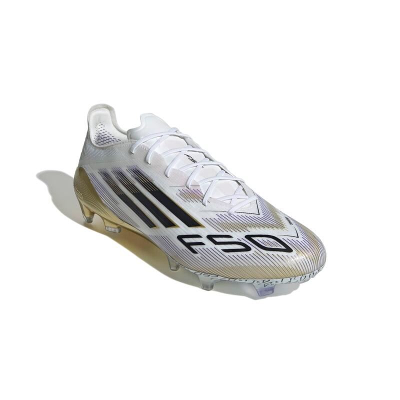 Crampons Adidas F50 Elite FG Blanc et doré