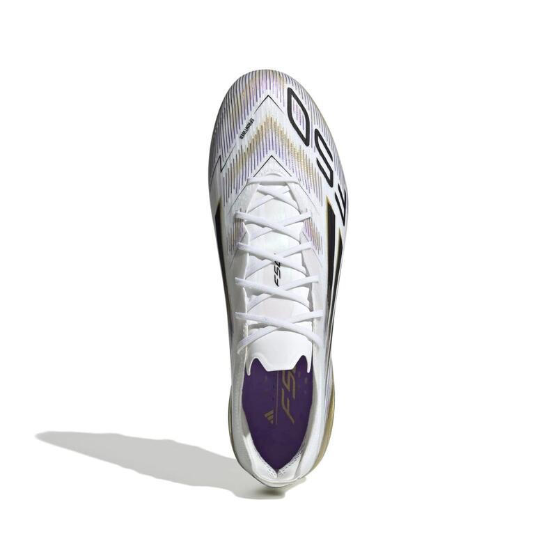 Crampons Adidas F50 Elite FG Blanc et doré
