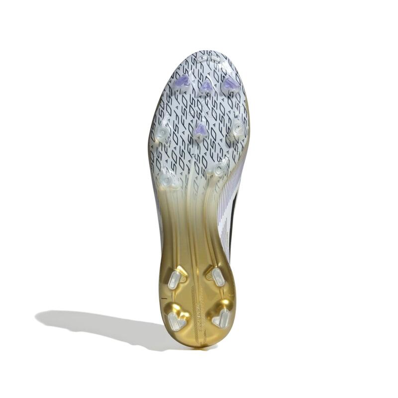 Crampons Adidas F50 Elite FG Blanc et doré