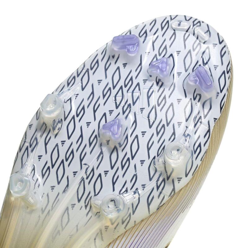 Crampons Adidas F50 Elite FG Blanc et doré