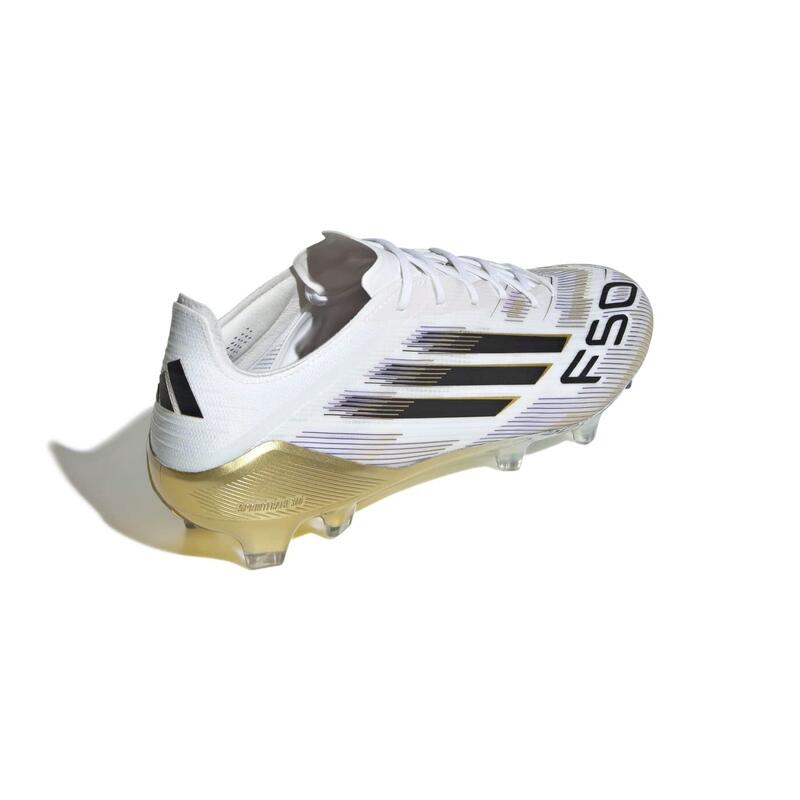 Crampons Adidas F50 Elite FG Blanc et doré