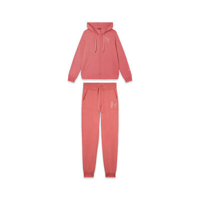 Tuta donna in French Terry Modal con zip e cappuccio