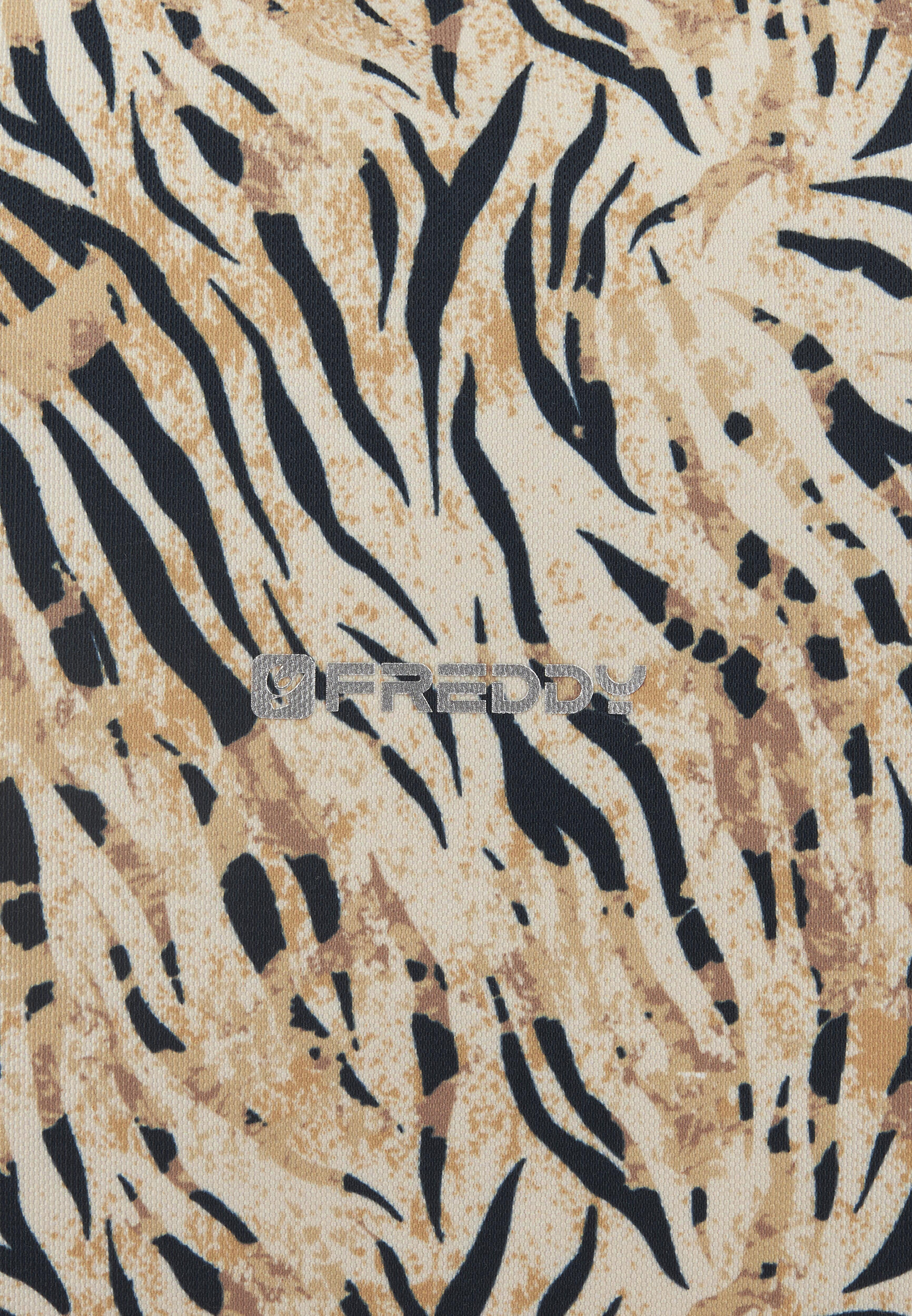 Bolso shopper de lona con estampado animal print y cremallera 2/3