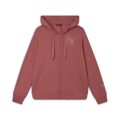 Felpa Cappuccio e Zip con Logo FY in Strass