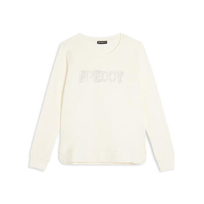 Felpa girocollo con Logo FREDDY in Strass