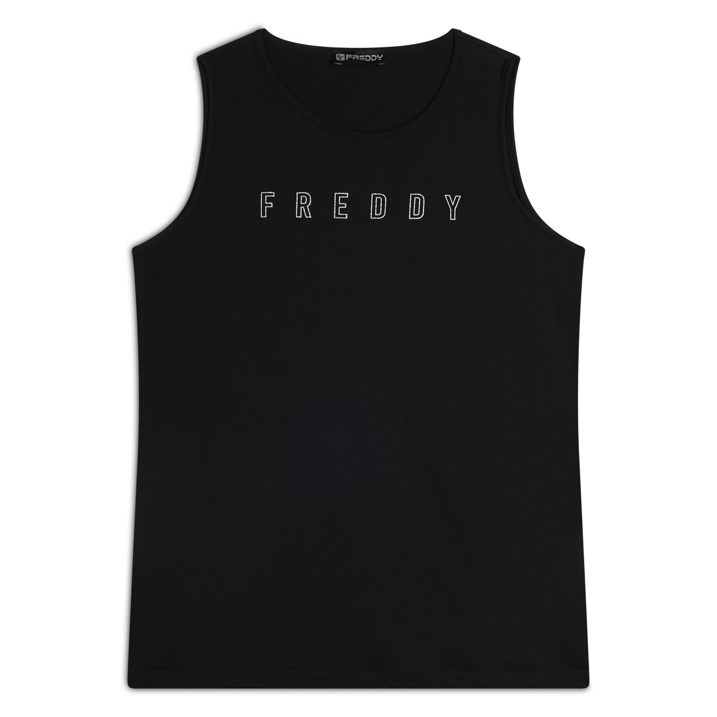 Freddy - Débardeur Avec Encolure Ronde Et Logo En Paillettes - Débardeur - Gris|noir - 48 Xl - Decathlon