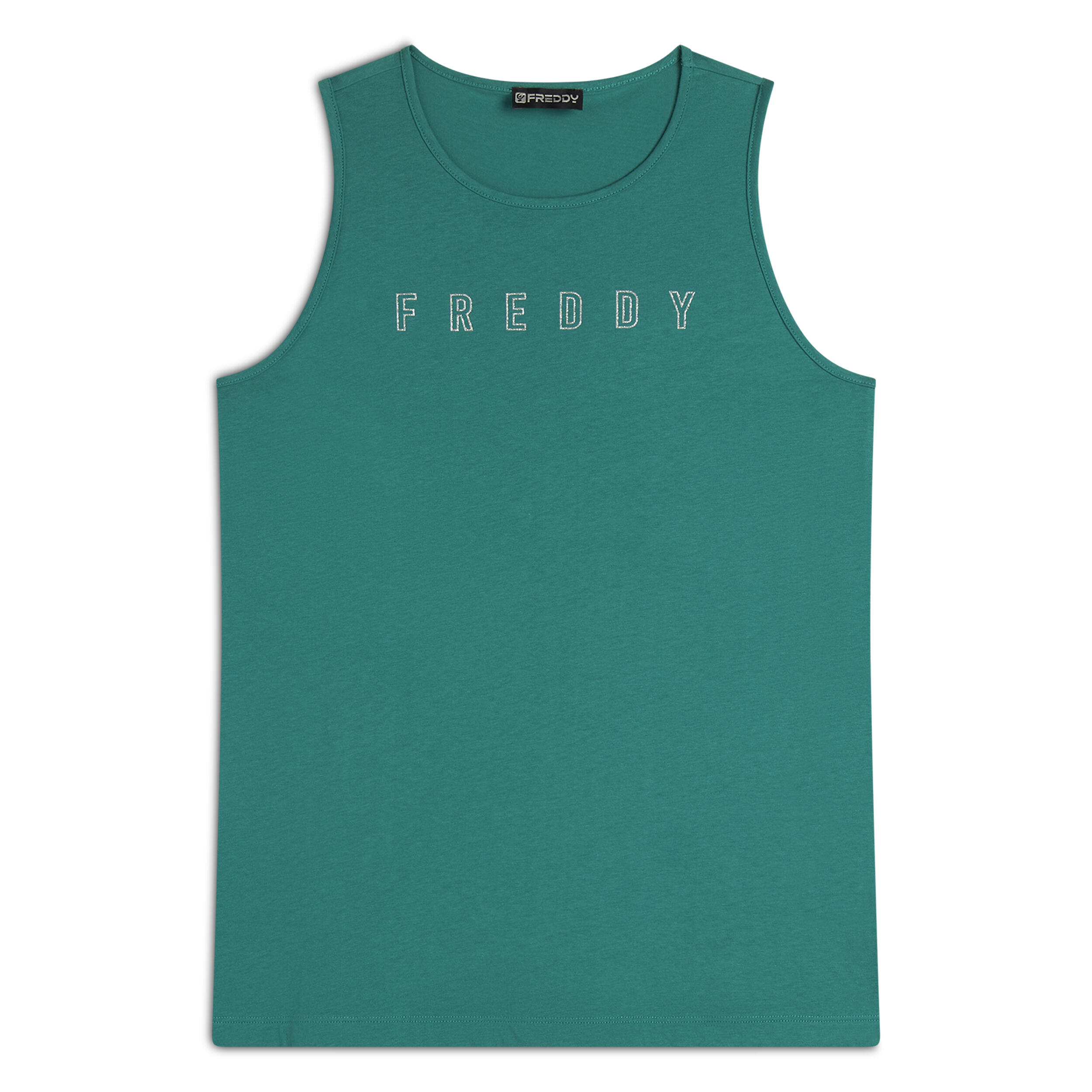 Canotta Freddy Training - Fondo Incrociato Con Stampa Foliage E Lettering Oro - Foto 2