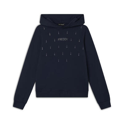 Felpa con Cappuccio decorata da Strass