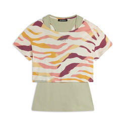 Ensemble T-shirt raccourci multicolores et débardeur